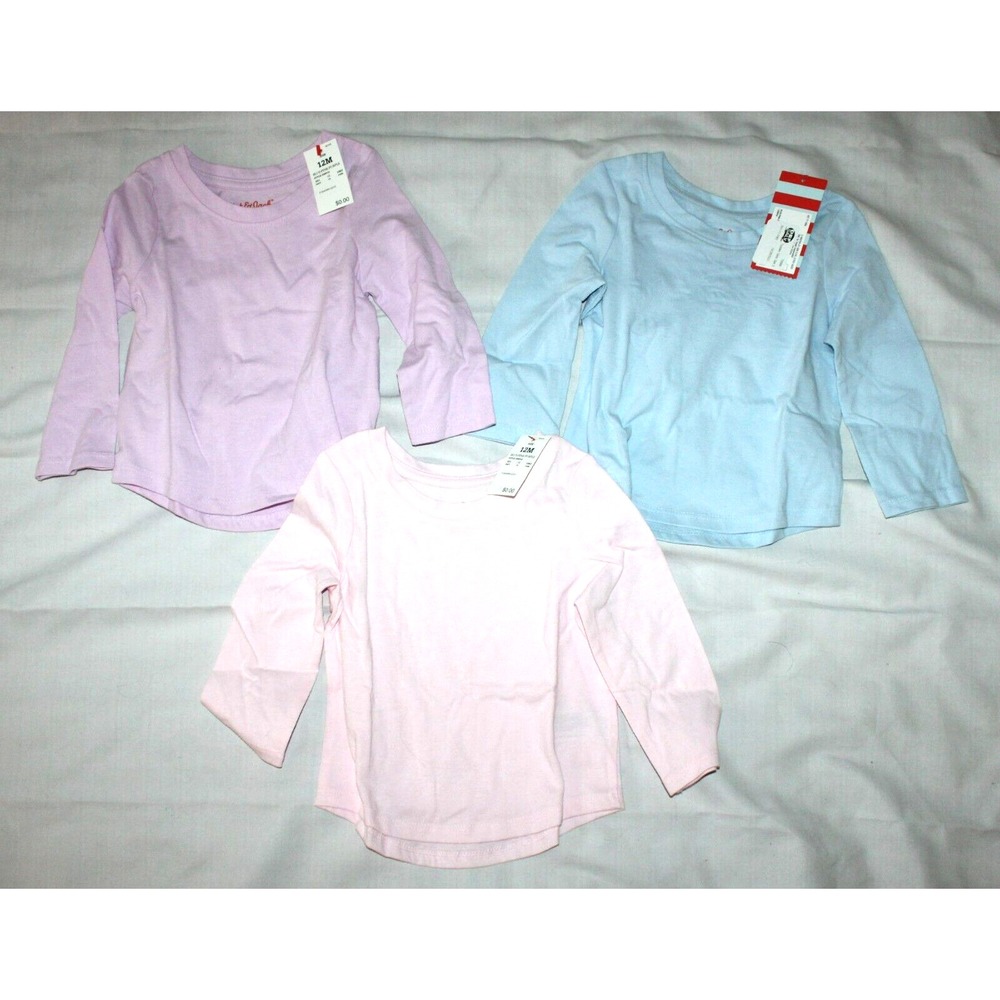 3 - Cat & jack Toddler Girls' T shirt long sleeve  Size 12 months